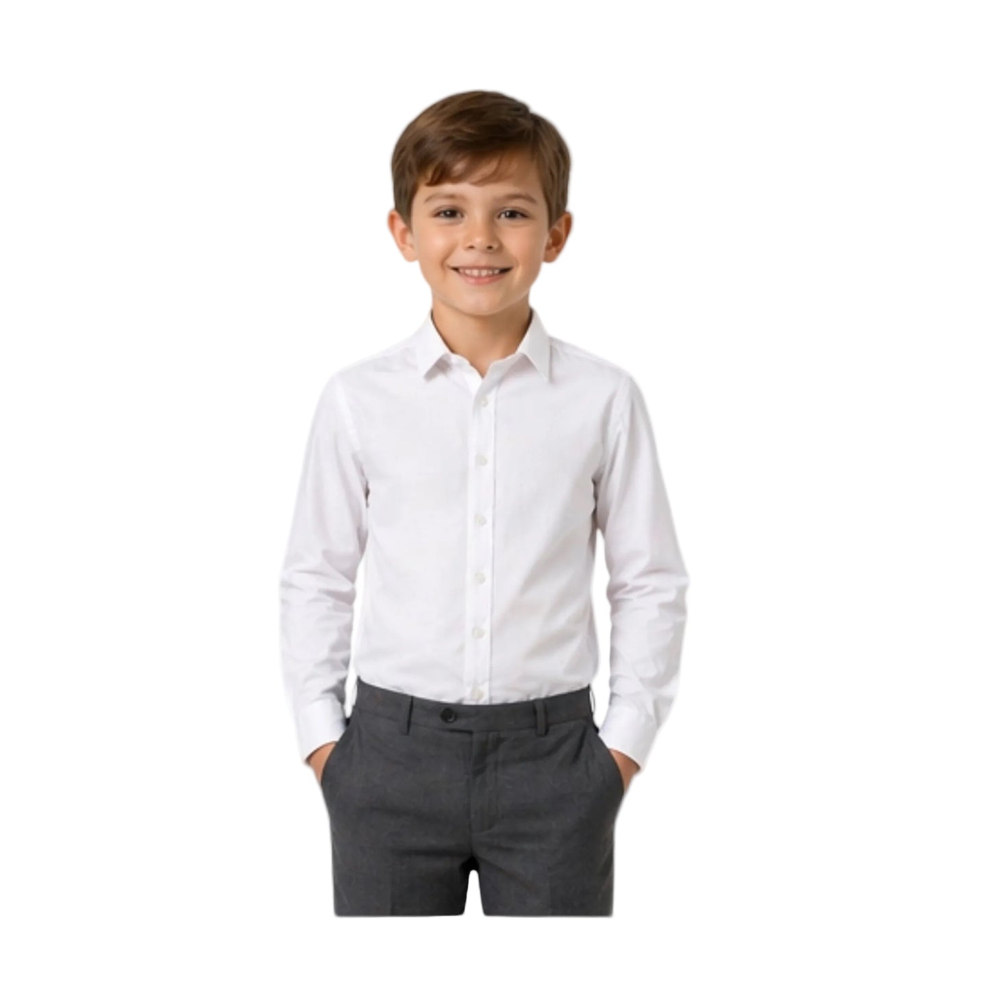 Kids Button Down Shirt - White