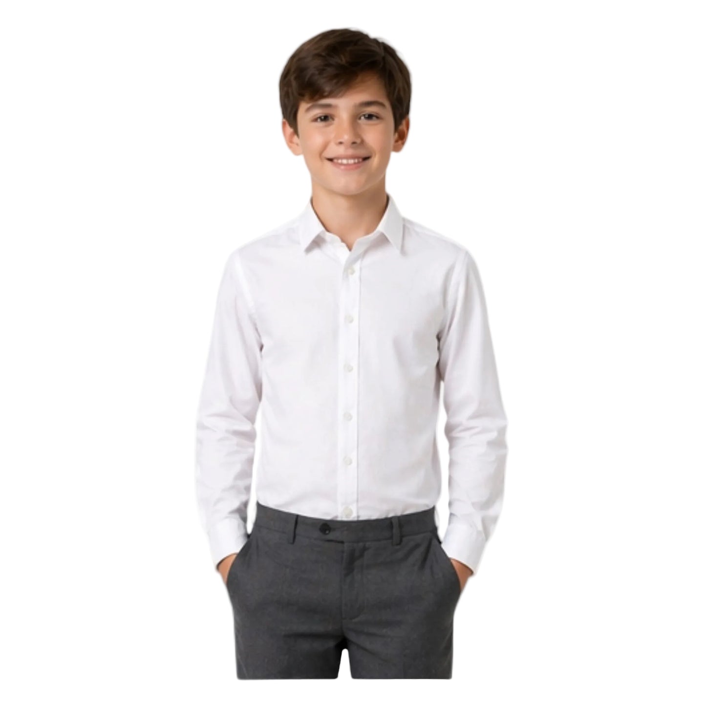 Kids Button Down Shirt - White