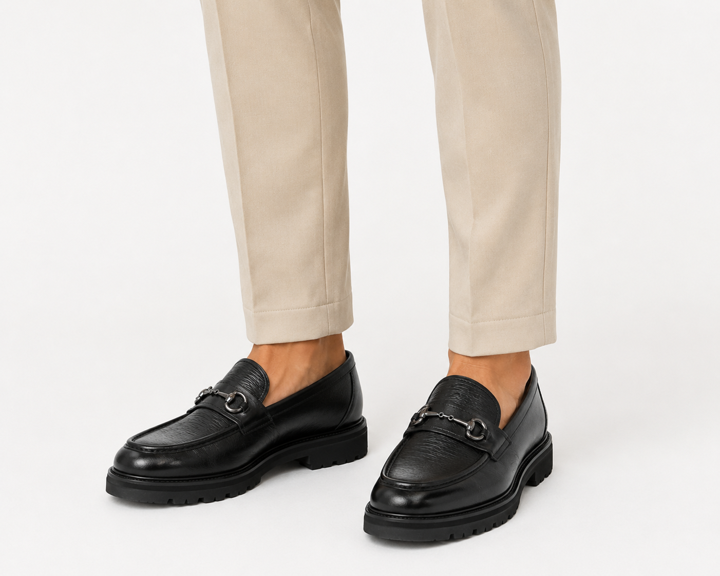 Premium Turkish Leather -  Black  IF. Shoes with Chrome Hardware- 2904
