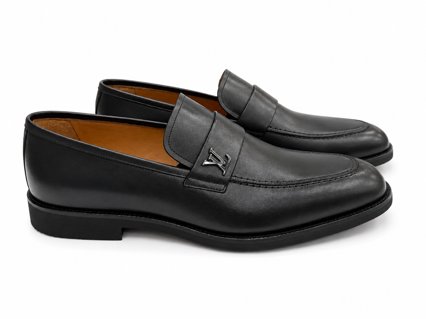Premium Turkish Leather -  Black  IF. Shoes with Chrome Hardware- 2045-4