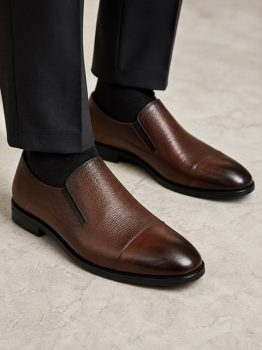 Brown Istanbul Fashion by Raad Red Bottom Shoes With Combination of Mat and Glossy Finish-603