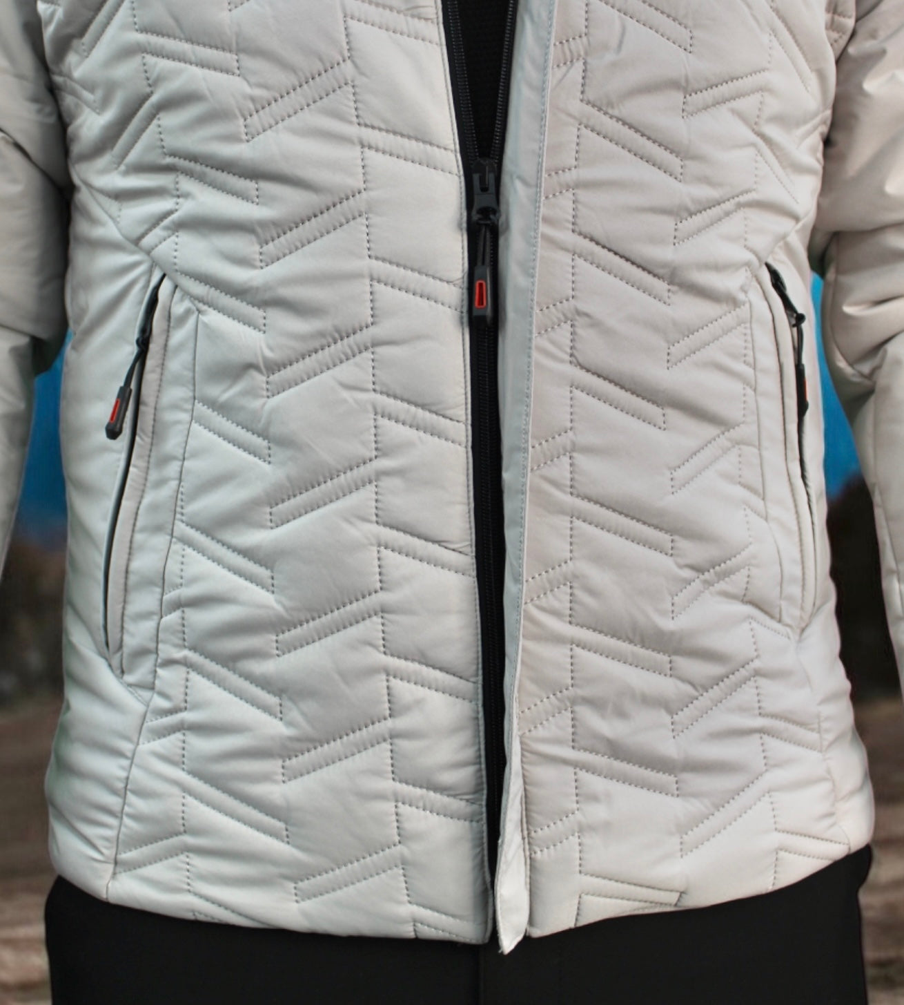 Quilted  -Off-White -Winter Jacket with Detachable Hat