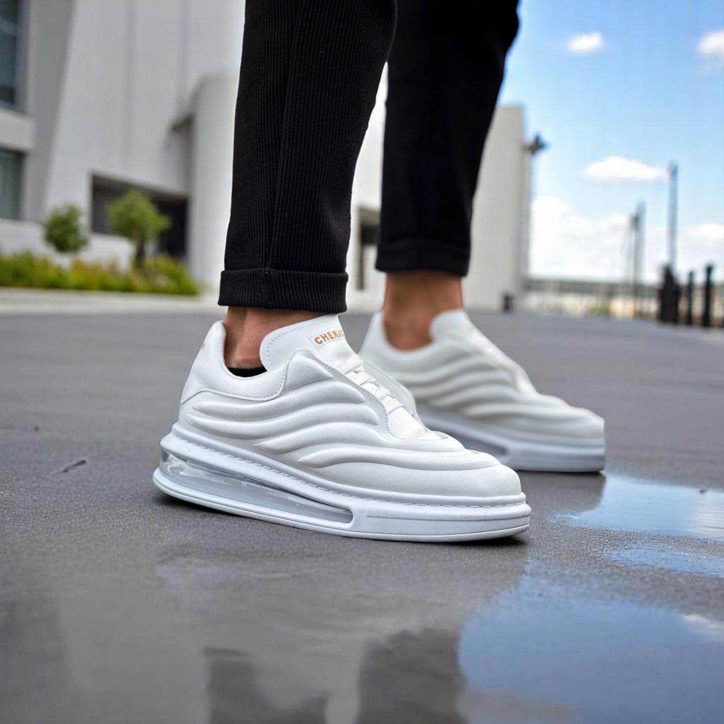 Modern Glossy White - Height Increase - Men Sneakers - 2880