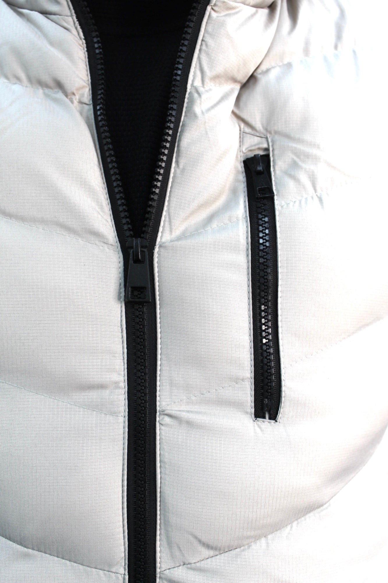 Puffy Off-White-Light-Winter Jacket with Detachable Hat