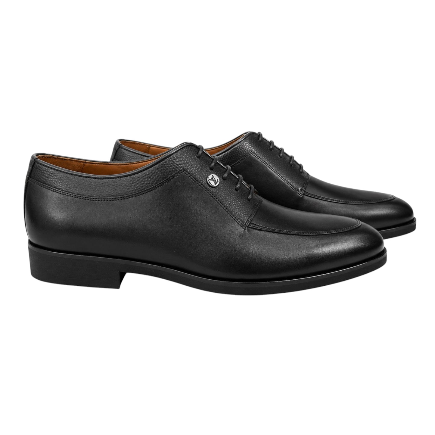 Premium Turkish Leather -  Black IF. Shoes with Solid Leather and Lace - 3407