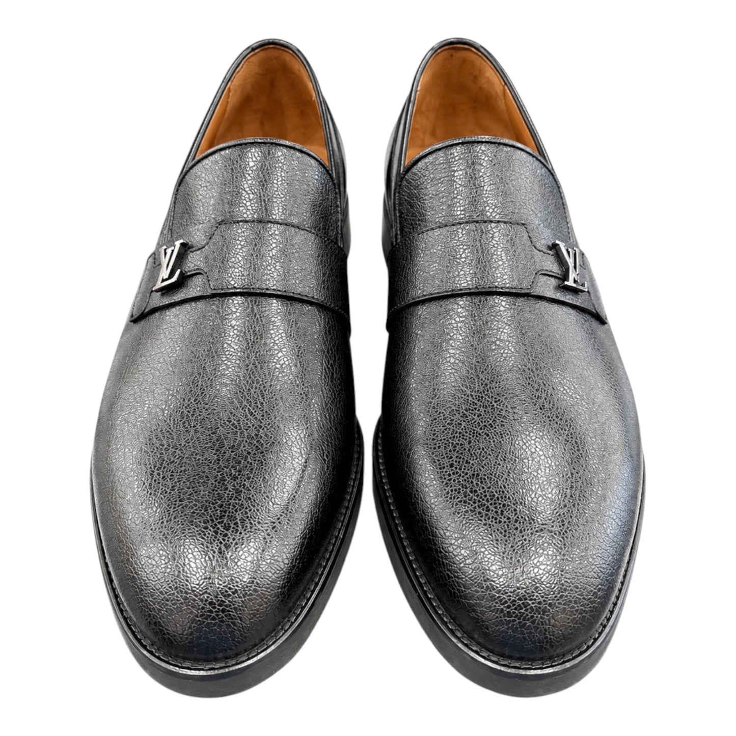 Premium Turkish Leather -  Black IF. Shoes with Silver Hardware- 7952