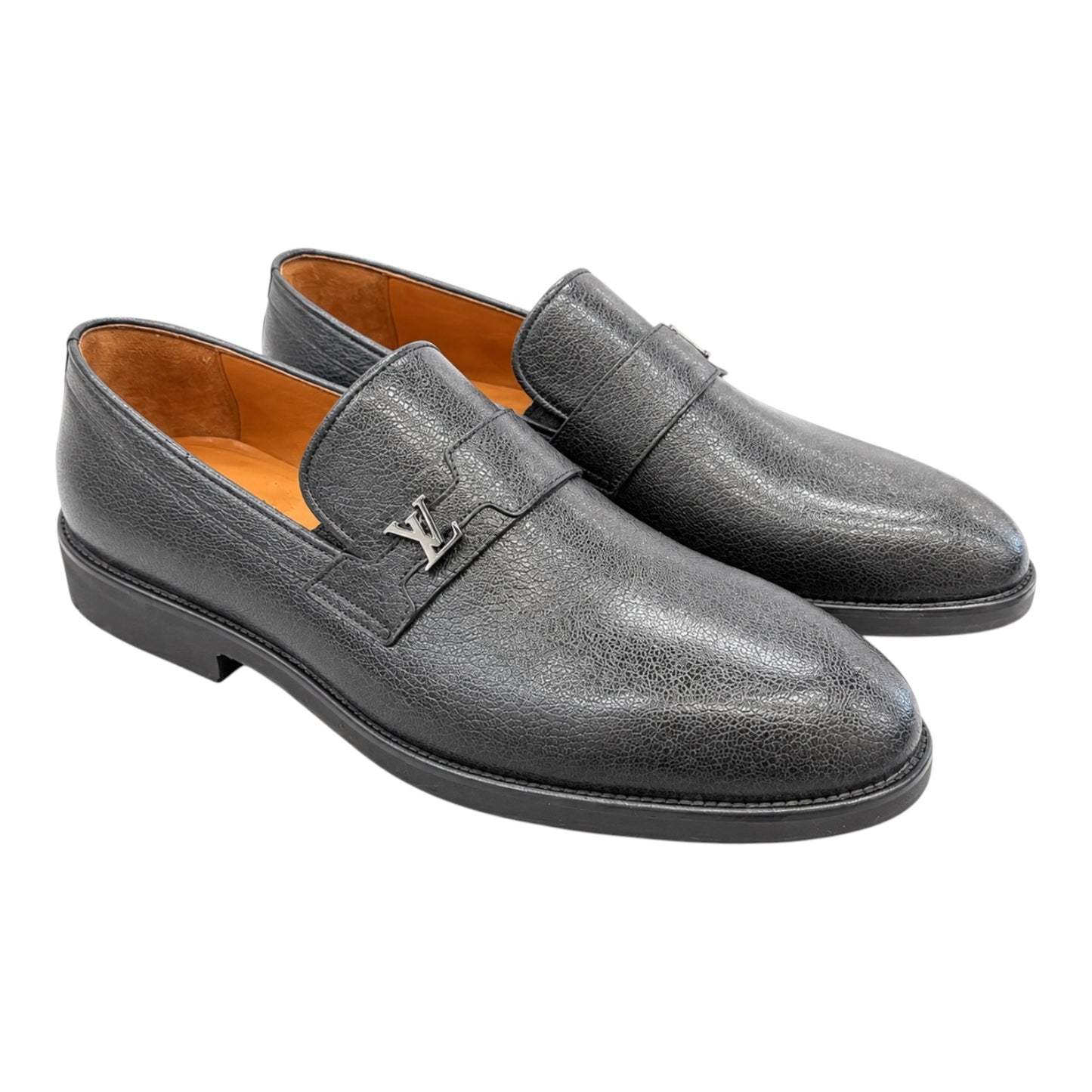 Premium Turkish Leather -  Black IF. Shoes with Silver Hardware- 7952