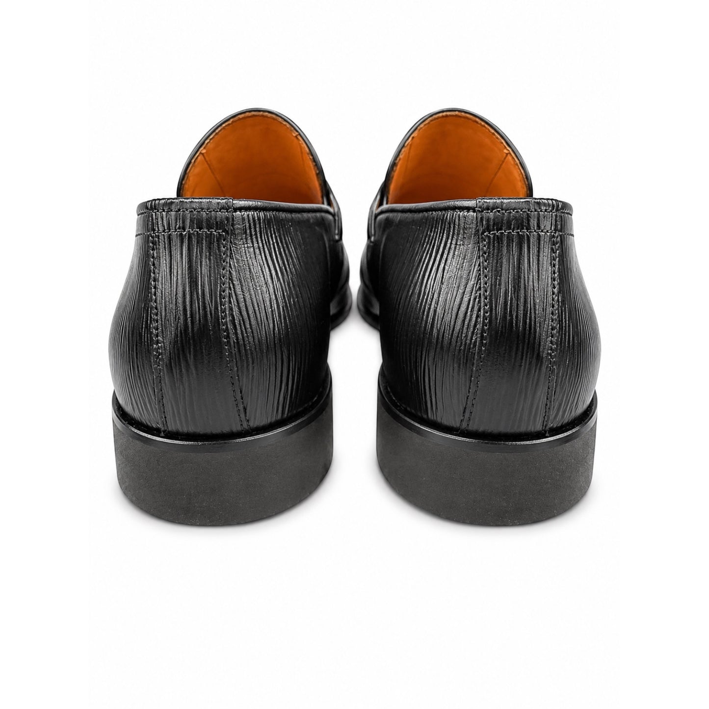 Premium Turkish Leather -  Black IF. Shoes Luxury Detailed Leather with  Silver Hardware- 7735