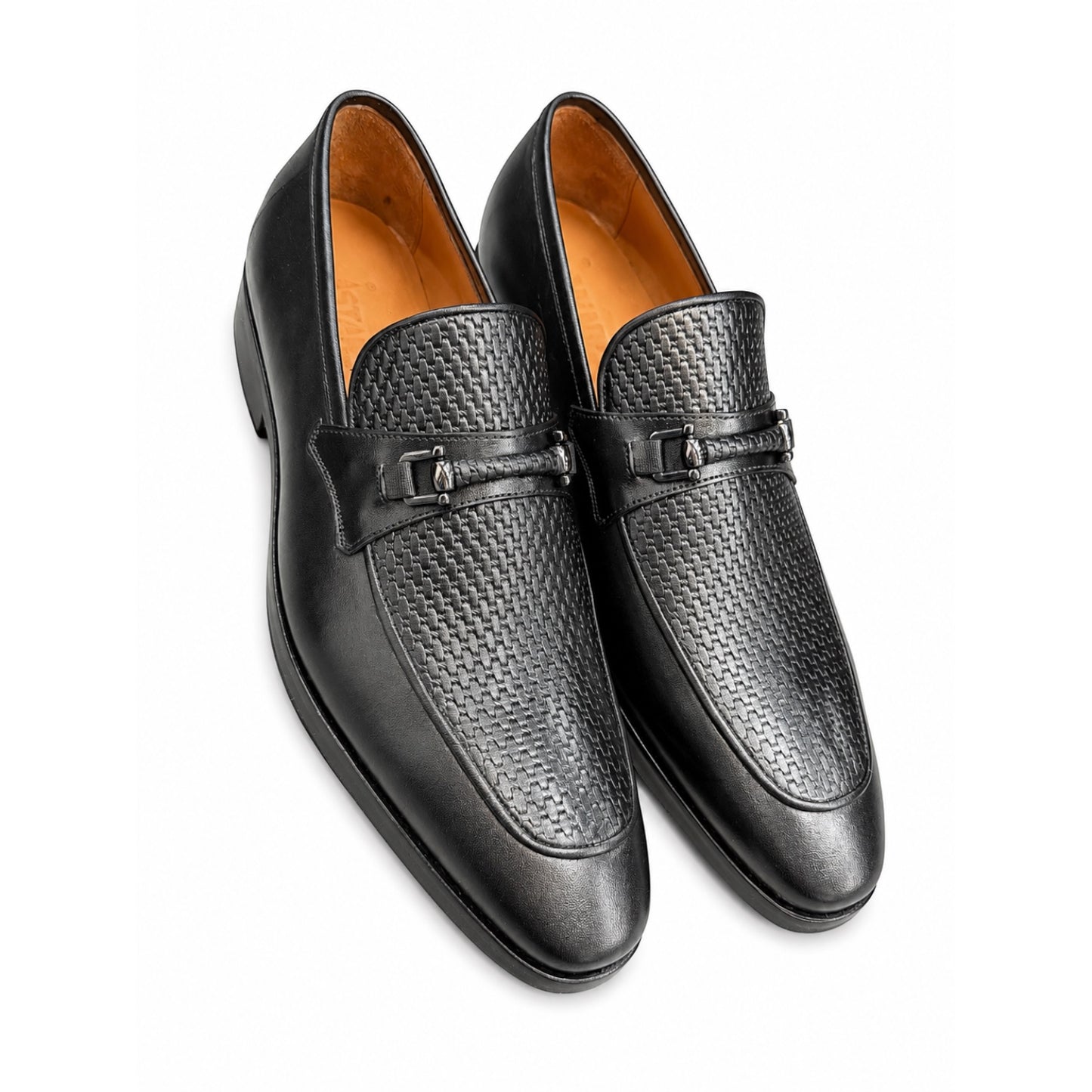 Premium Turkish Leather -  Black IF. Shoes Luxury Detailed Leather - 9802