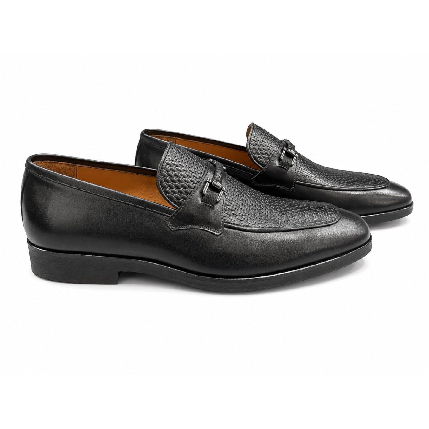 Premium Turkish Leather -  Black IF. Shoes Luxury Detailed Leather - 9802