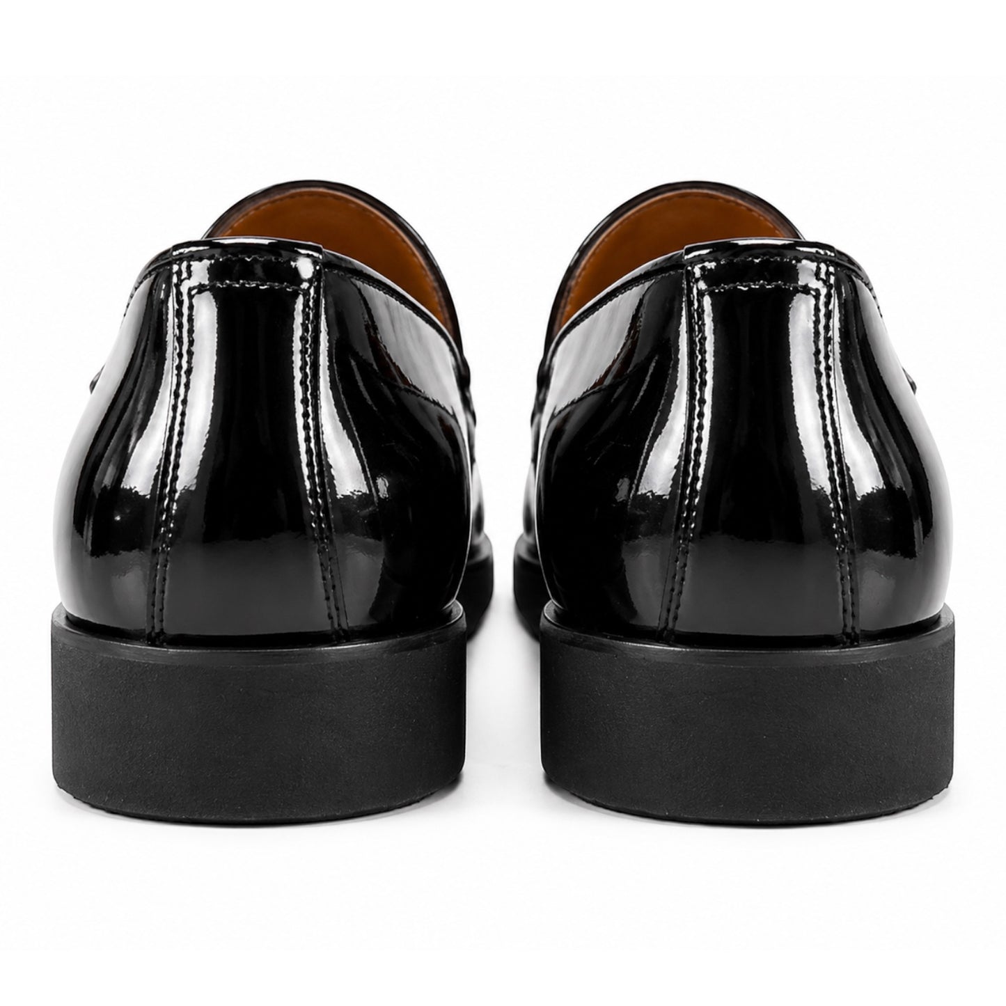 Premium Turkish Leather -  Black Glossy  IF. Shoes Luxury Detailed Leather - 7717