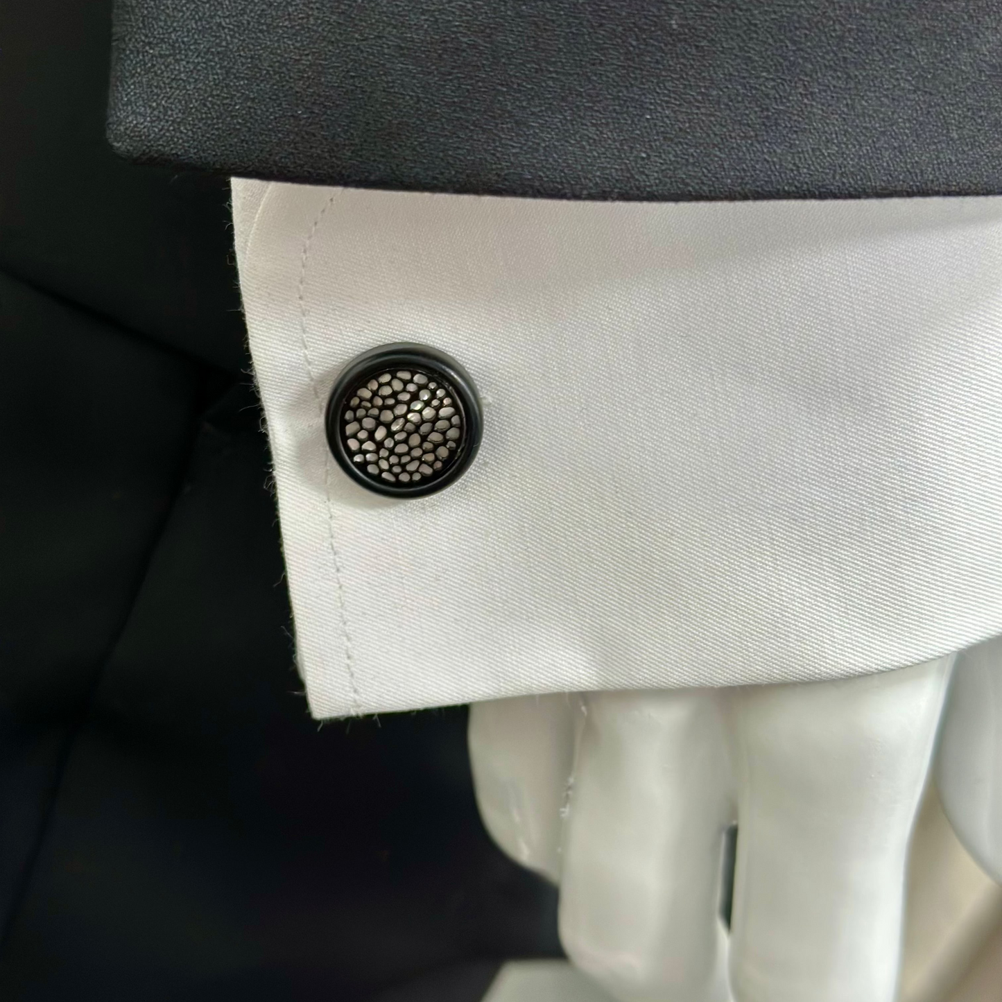 Mat Black Round  Round Istanbul Fashion Cufflinks - 30