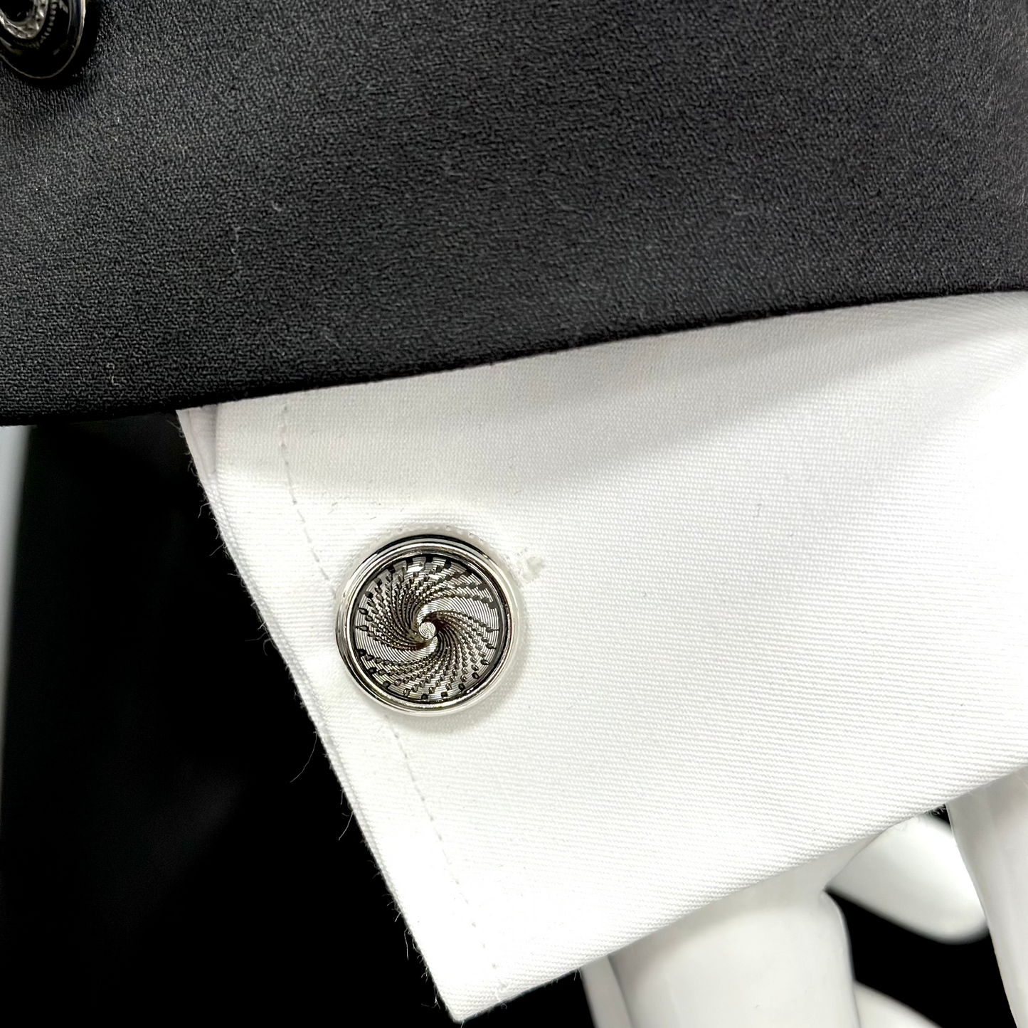 Silver with Swirl Detailing   - Istanbul Fashion Cufflinks - 45