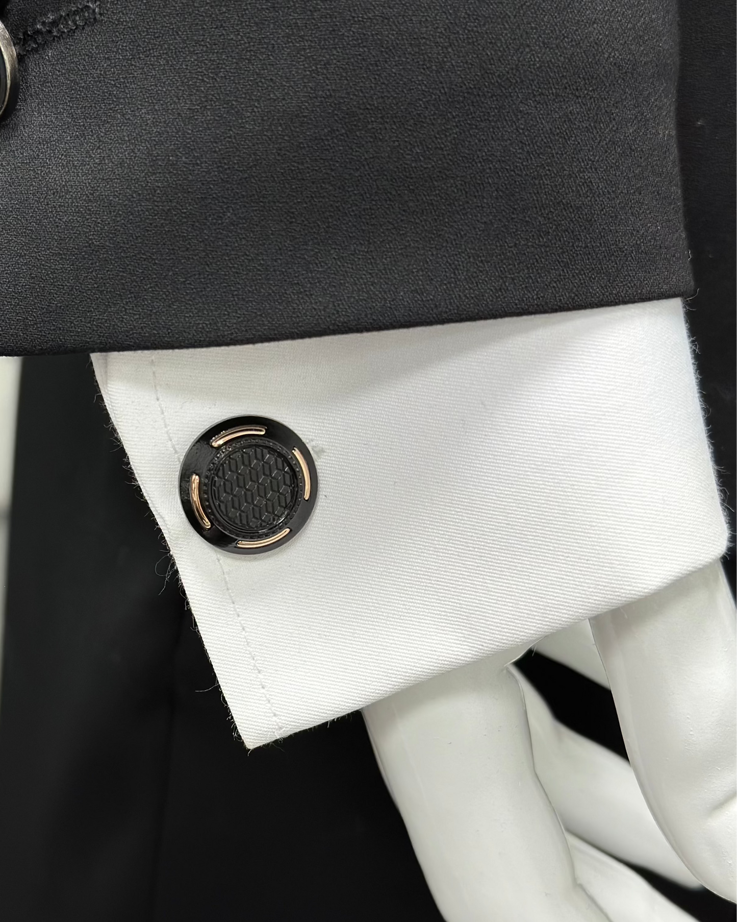Round Black Matte and Shiny Rose Gold Finish  - Istanbul Fashion Cufflinks - 47