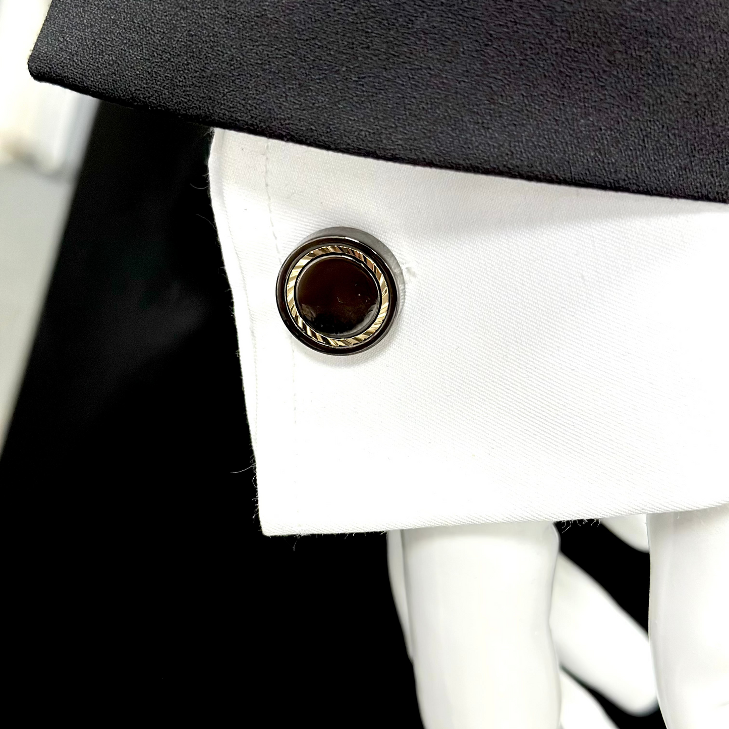 Round Chrome with a Touch of Silver  - Istanbul Fashion Cufflinks - 53
