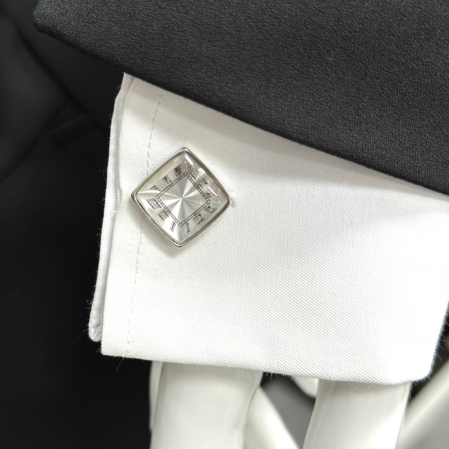 Squared Silver Contrast  - Istanbul Fashion Cufflinks -59
