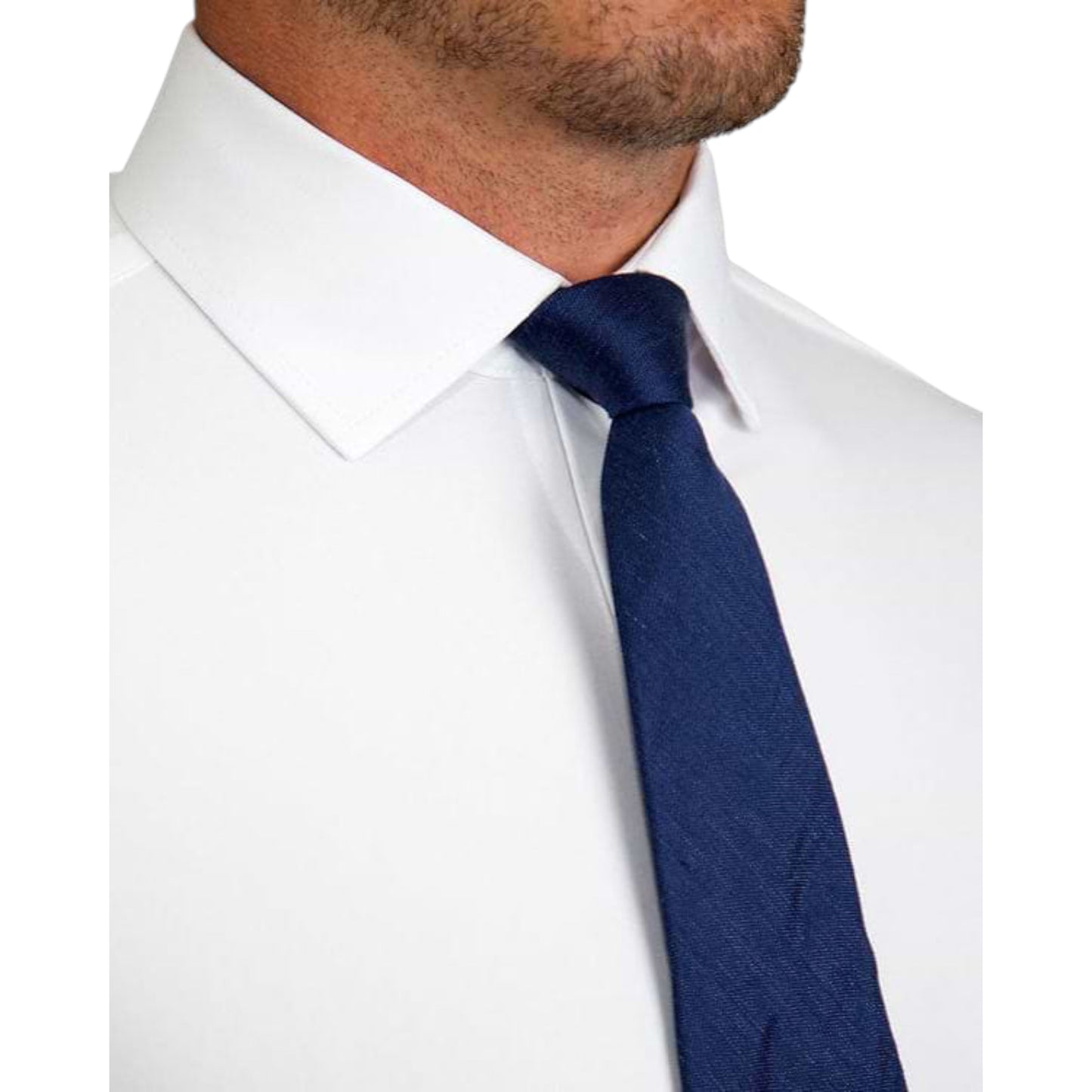 White - Men Long Sleeves  Formal Solid, Dress Shirt in Slim Fit  Style