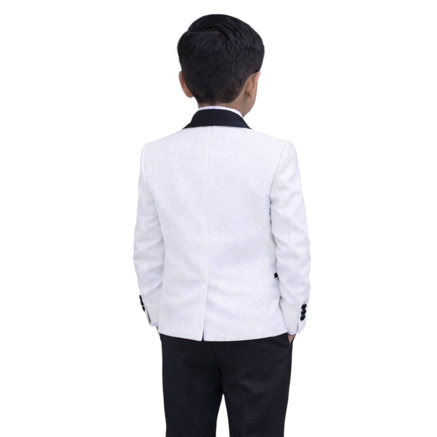 Kids Full Suit -  Sparkly White Jacket, Vest, and Pants