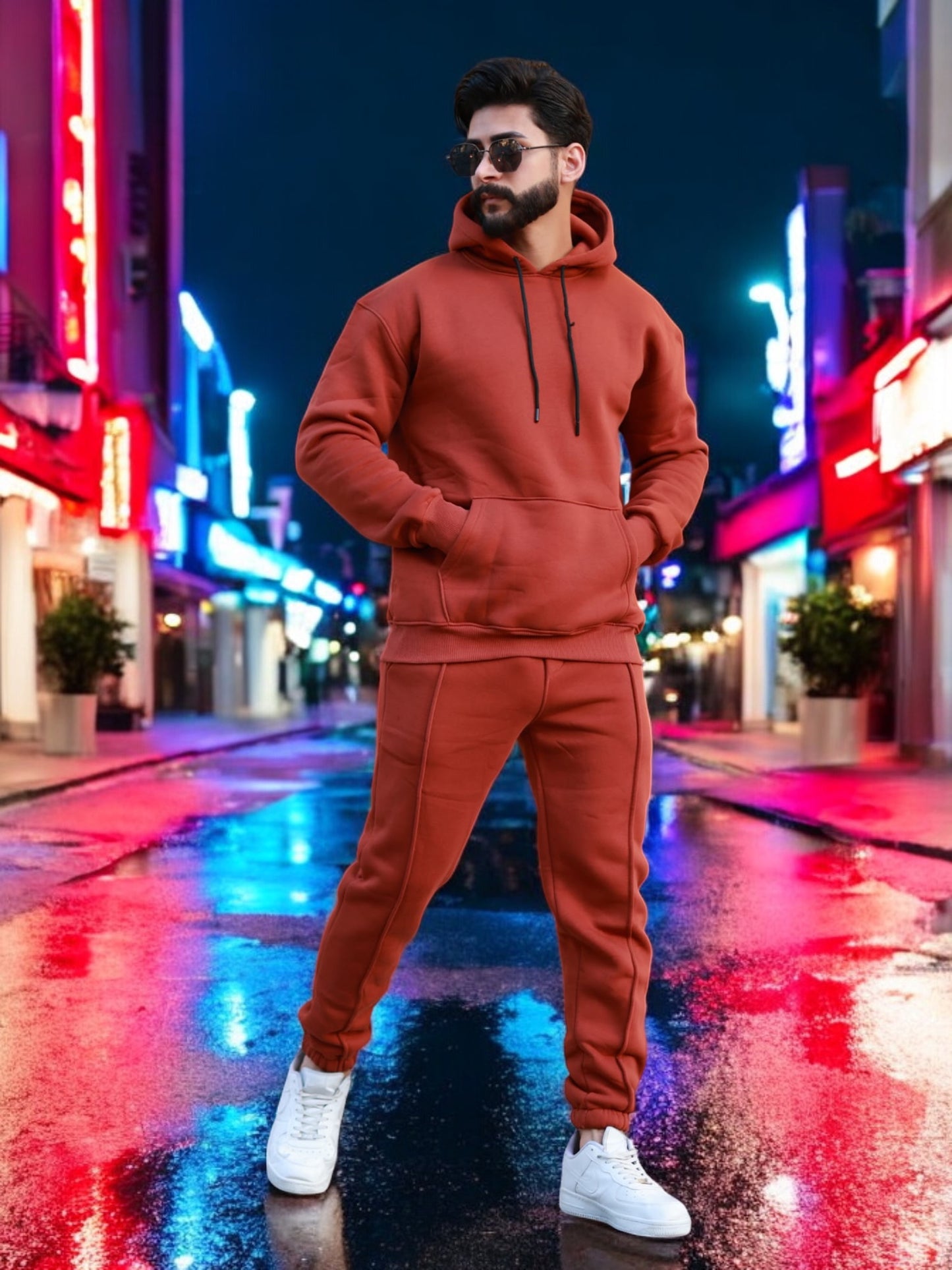 Two-Pieces Set  Black Hoodie and Sweatpants