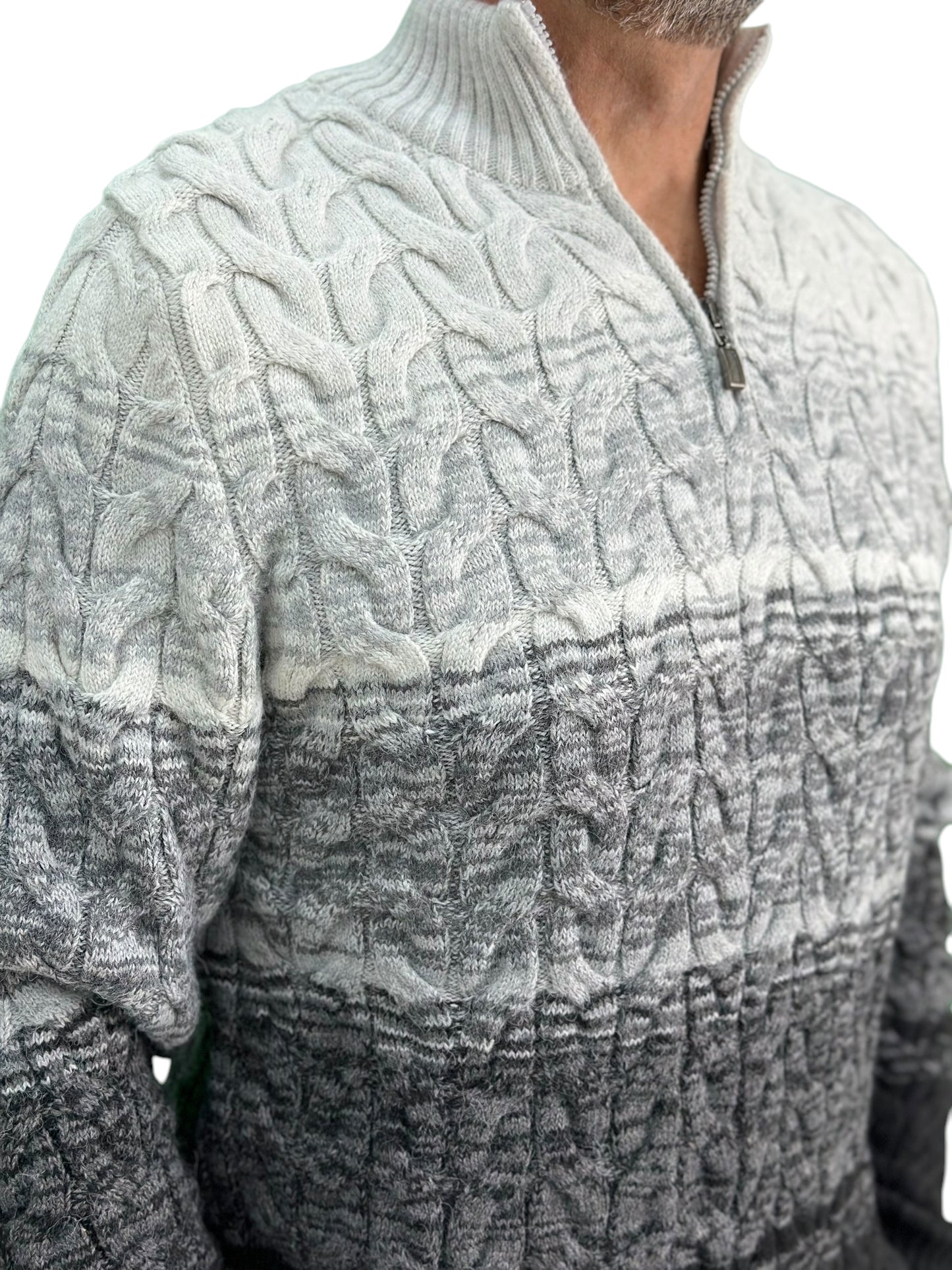 Winter - Half Zipper Collar - Wool-   Essential  Sweater-Gray