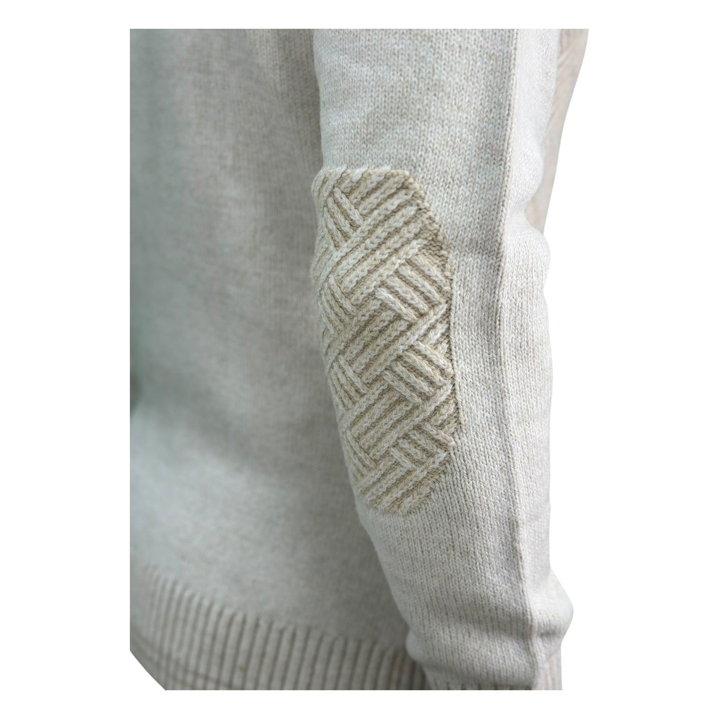 Beige Men's Chunky Turtleneck Sweater -100% Real  Wool