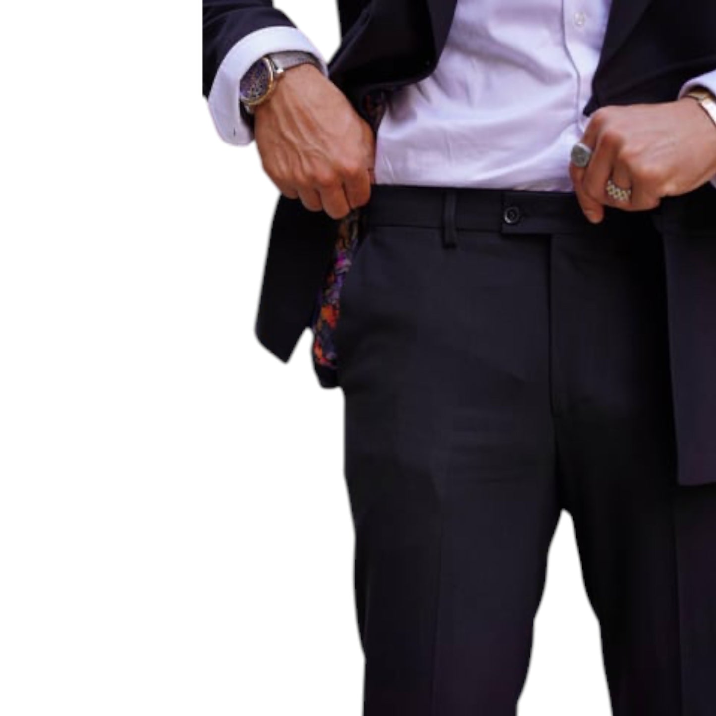 Elegance and Quality Slim Fit Black Suit with Quadruple Button Rack