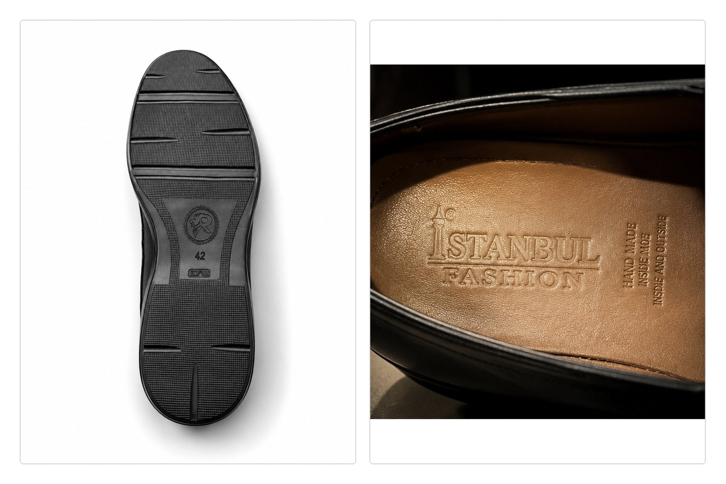 Premium Turkish Leather -  Black IF. Shoes with Black Hardware- 8073