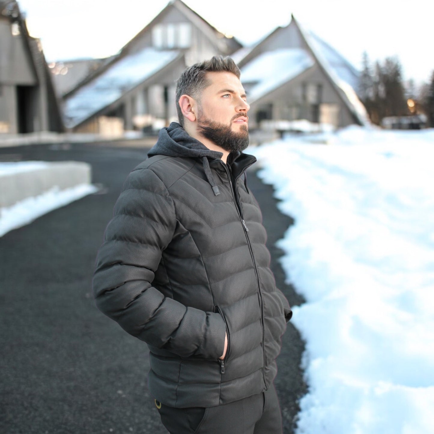 Luxury Puffy -Black -Winter Jacket with Detachable Hat