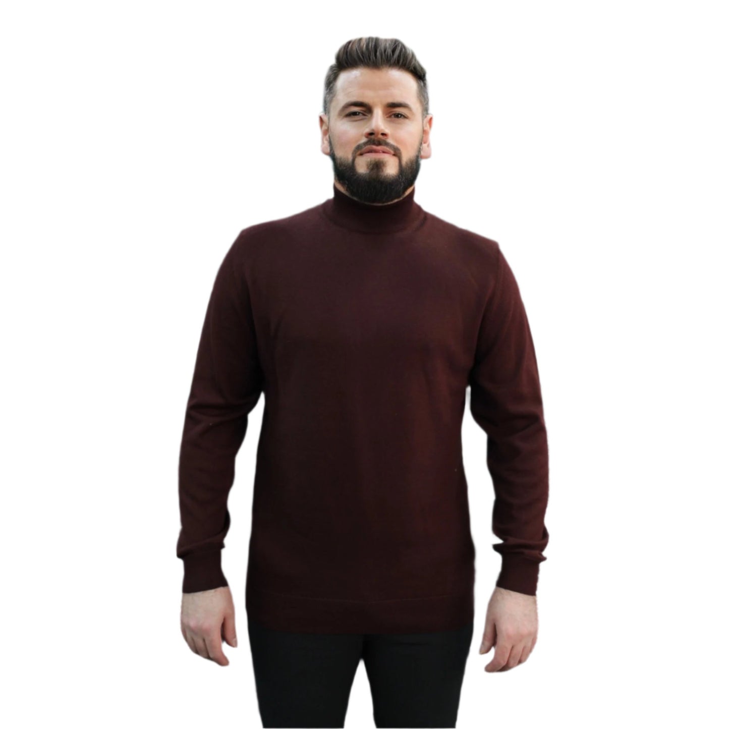 Burgundy Wool Mock Neck,  Essential  Sweater