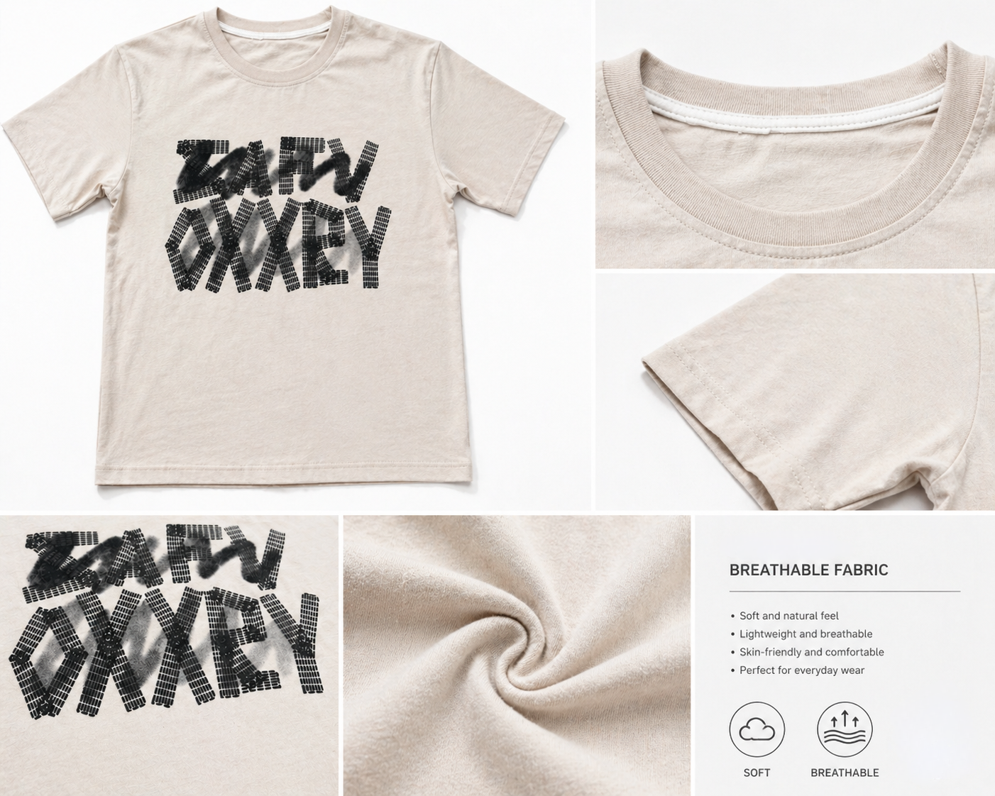 Light Summer T-Shirt- Graphic Tan