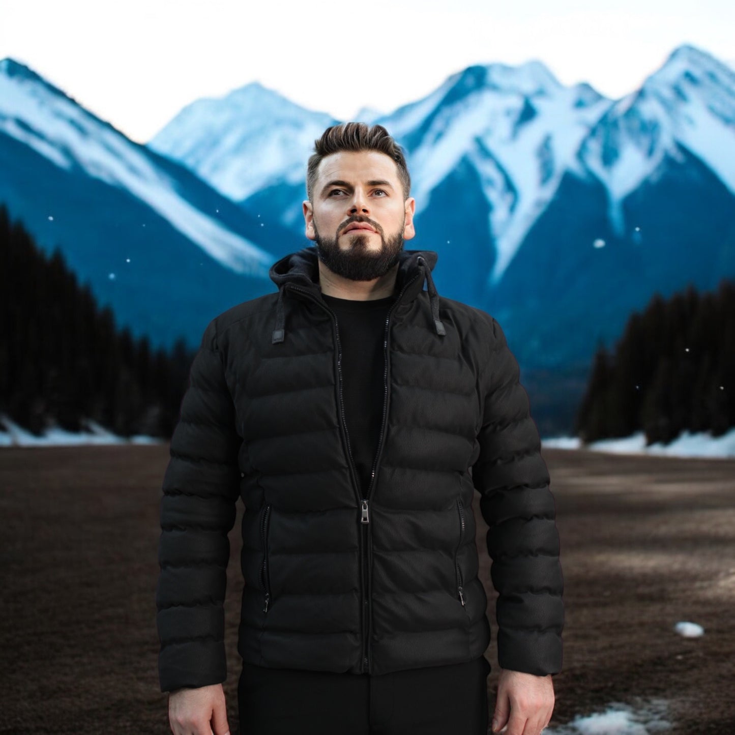 Luxury Puffy -Black -Winter Jacket with Detachable Hat