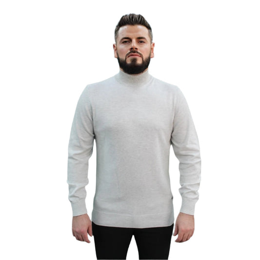 Lightest Gray, Wool Mock Neck,  Essential  Sweater