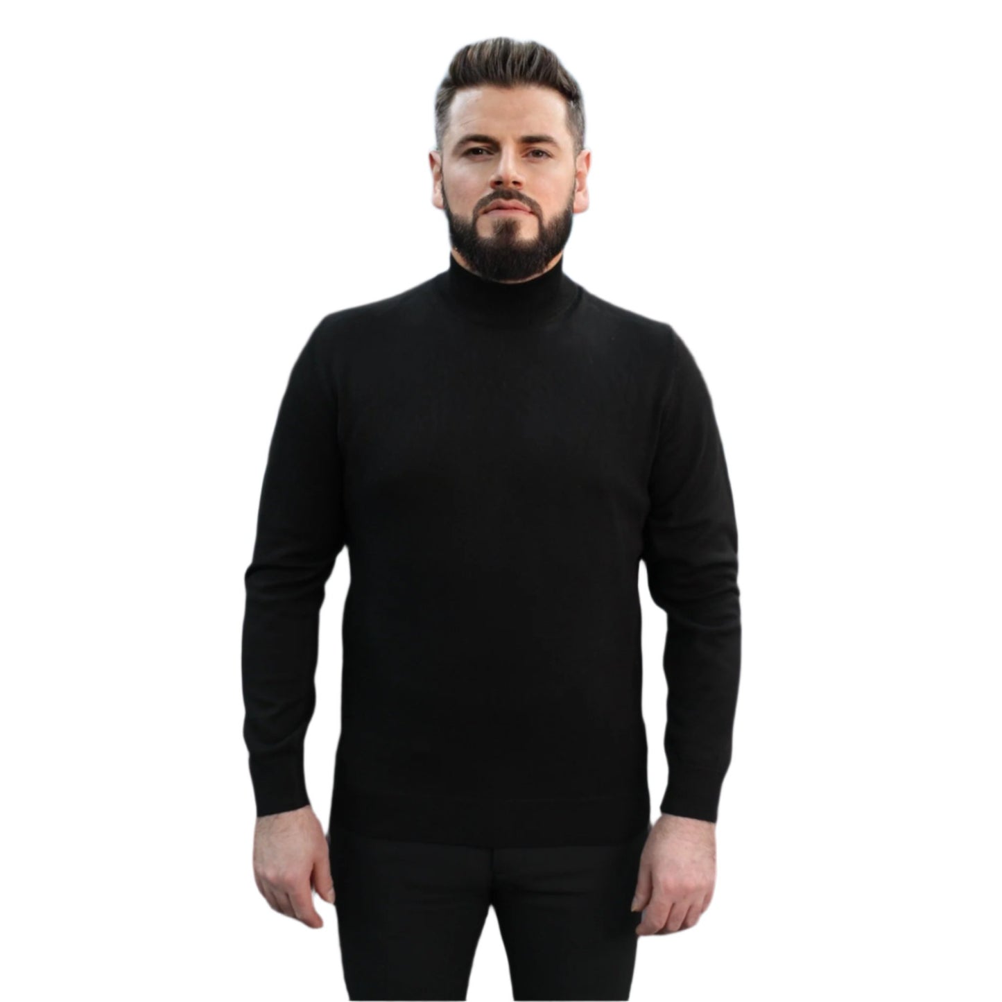 Black Wool Mock Neck,  Essential  Sweater