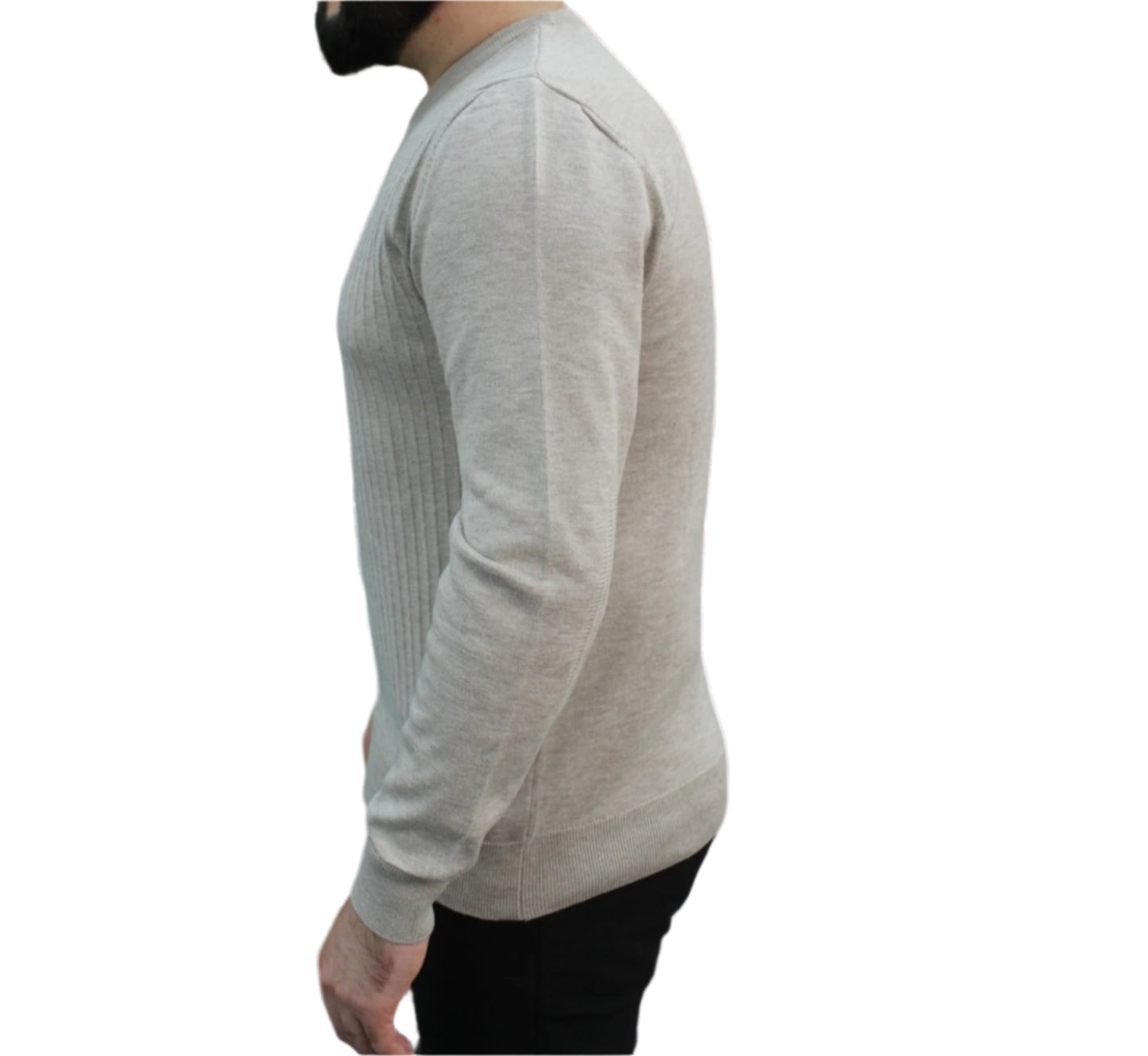 Beige - Crew Neck - Wool-   Essential  Sweater