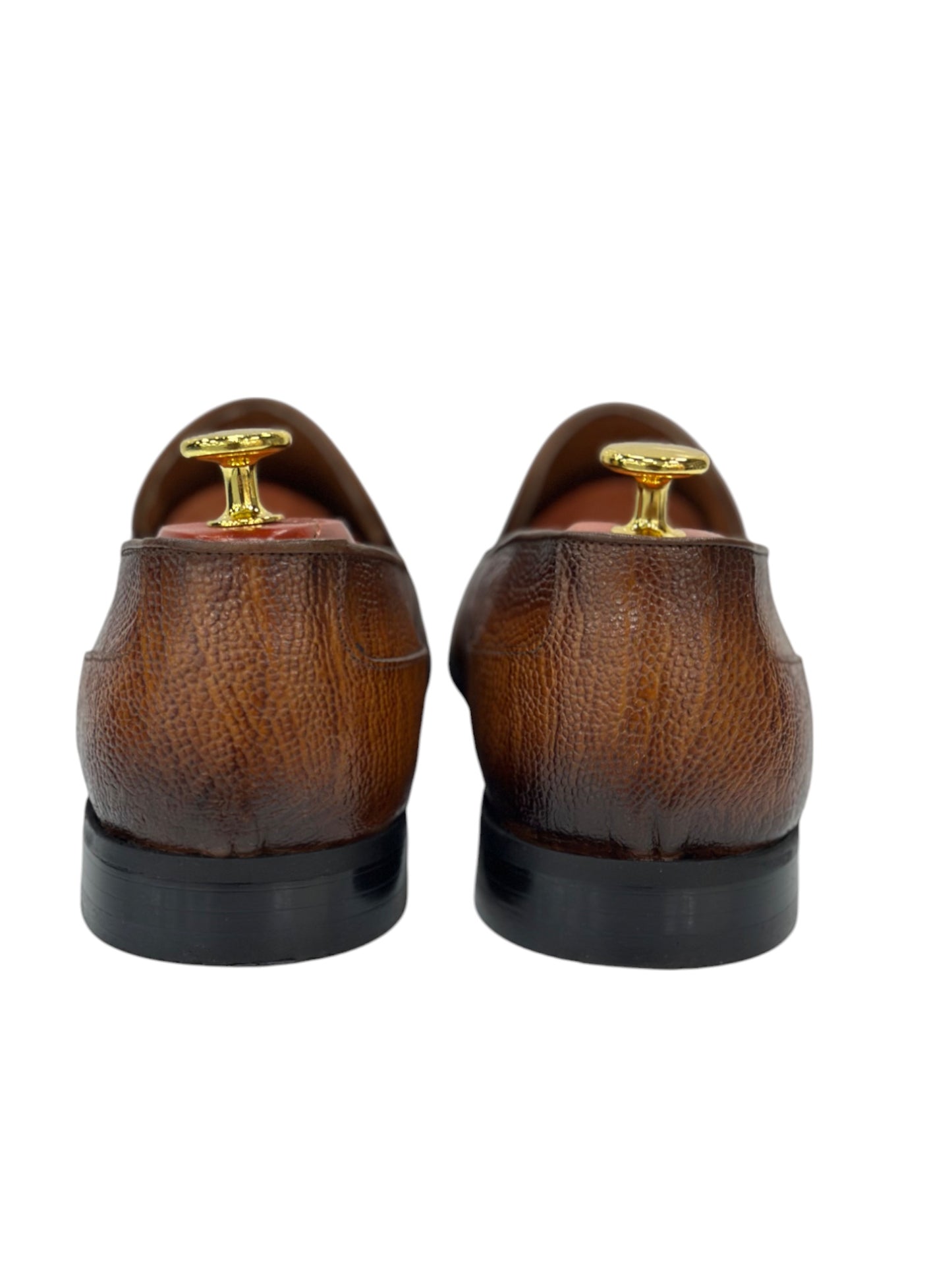 Brown Istanbul Fashion by Raad Red Bottom Shoes with SnakeLeather Finish-3026