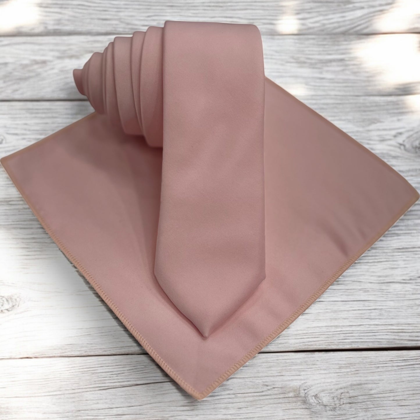 Dusty Blush Pink - Istanbul Fashion slim Tie, Plain Satin