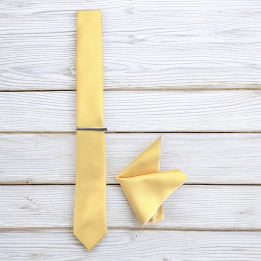 Light Yellow   - Istanbul Fashion Slim Tie, Textured Fabric