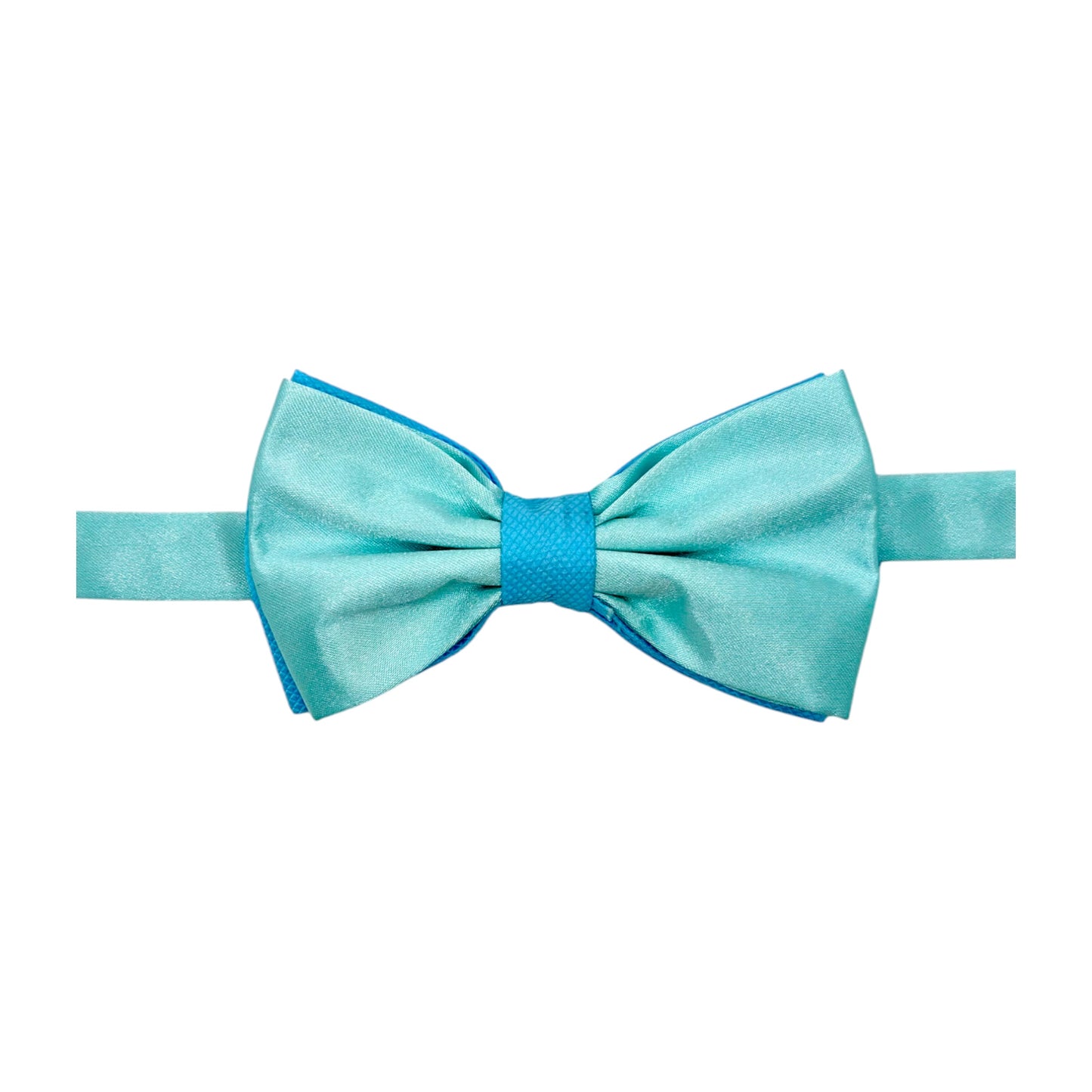 Sky Blue Two Toned  Tie with Adjustable Strap-Reversible Model Silky and Textured Fabric