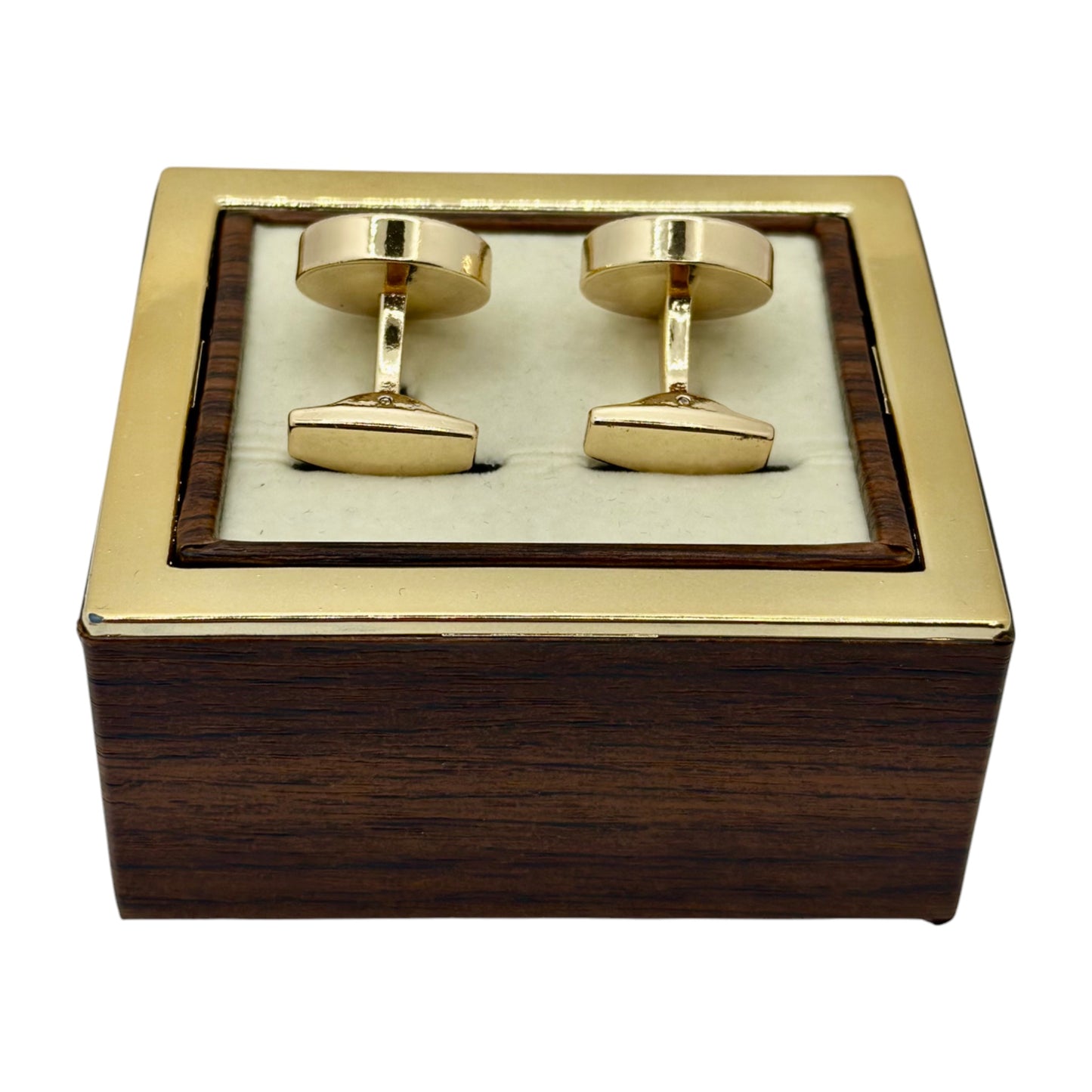 Round Istanbul Fashion Cufflinks -Black with Gold and Rose Gold Mixed in Luxury Details - 16