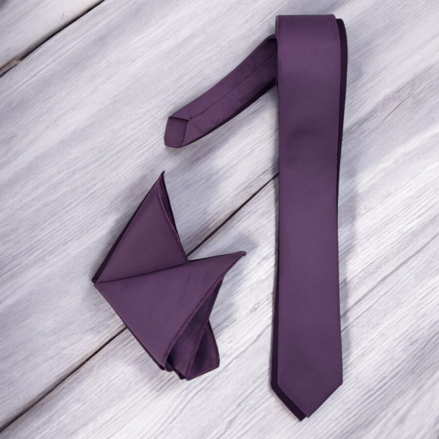Grape Purple - Istanbul Fashion Slim Tie, Plain Satin