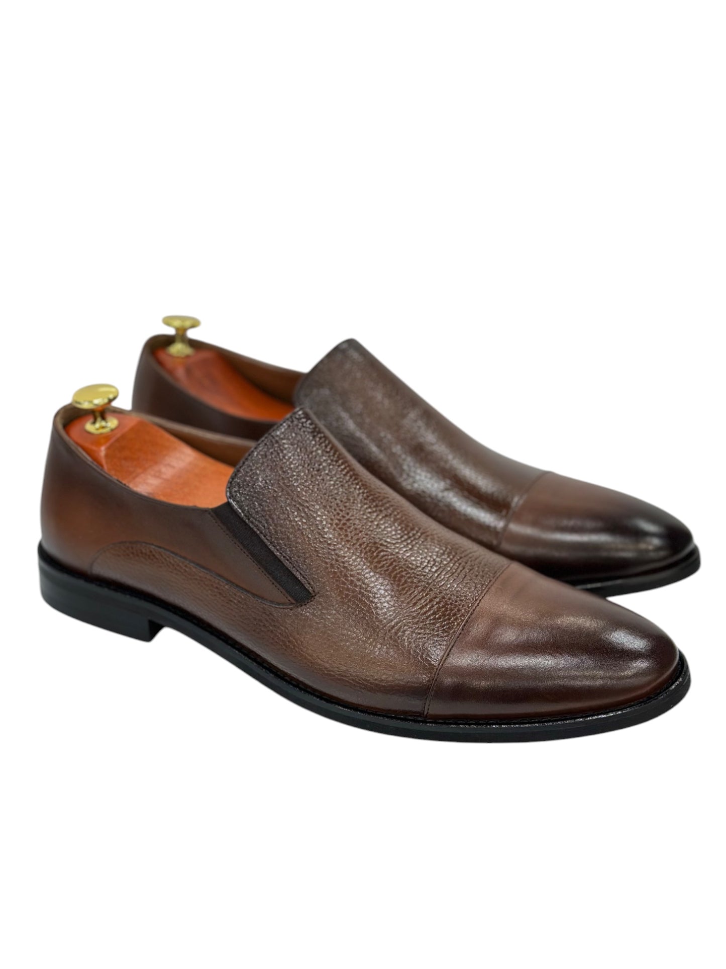 Brown Istanbul Fashion by Raad Red Bottom Shoes With Combination of Mat and Glossy Finish-603