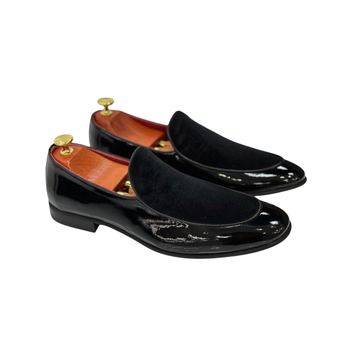 Black Istanbul Fashion by Raad Red Bottom Shoes With Unique Velvet on Leather Mix-1529