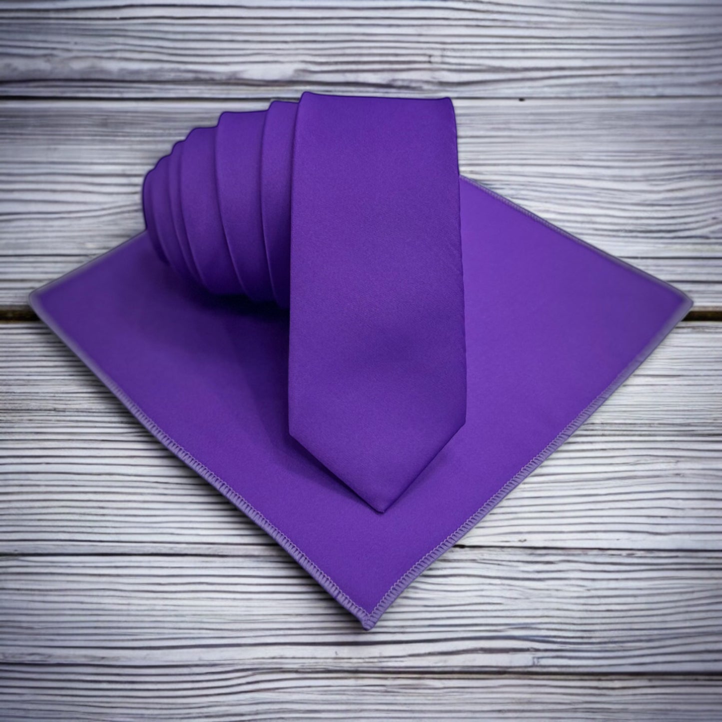 Bright Purple - Istanbul Fashion Slim Tie, Plain Satin