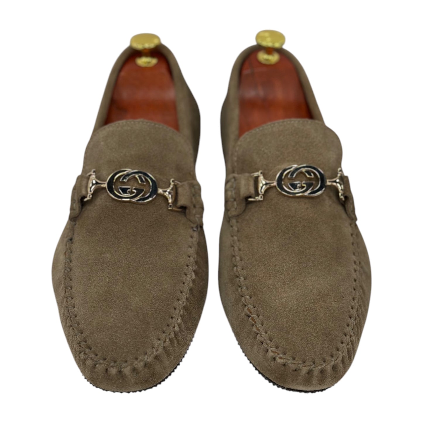 Velvet  Beige  Slip On -Rubber Bottom--Silver Finish Metal Details-134 5671
