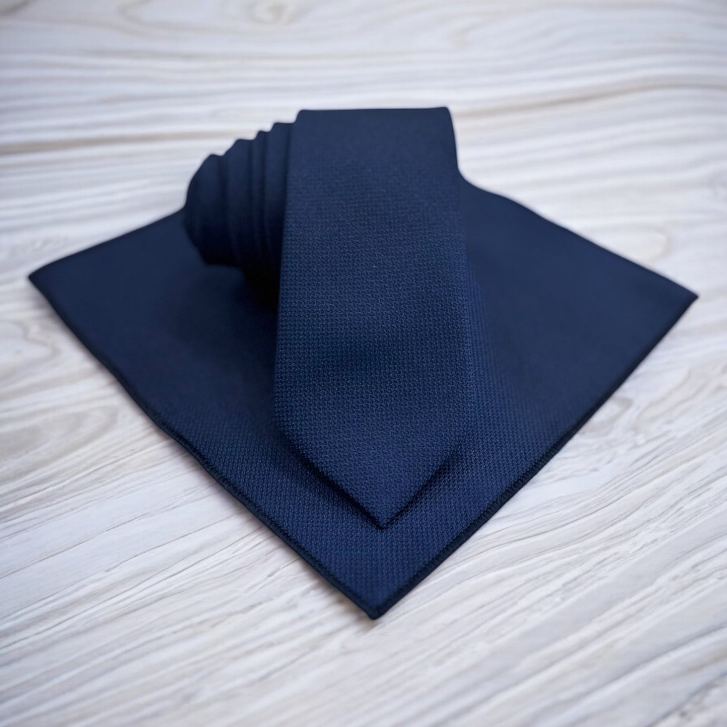 Darkest Navy - Istanbul Fashion Slim Tie, Textured Fabric