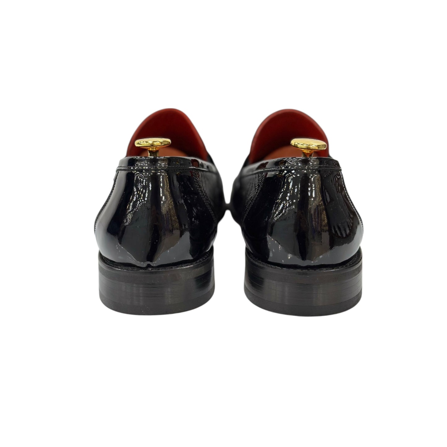 Black Istanbul Fashion by Raad Red Bottom Shiny Shoes With Unique Detailed Leather- 447