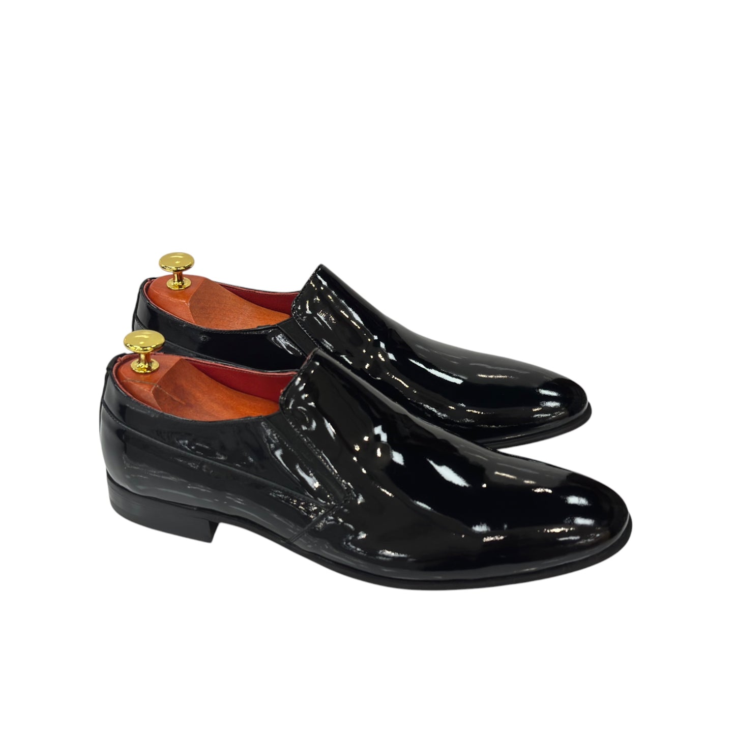 Black Istanbul Fashion by Raad Red Bottom Shoes With Shiny Finish-746