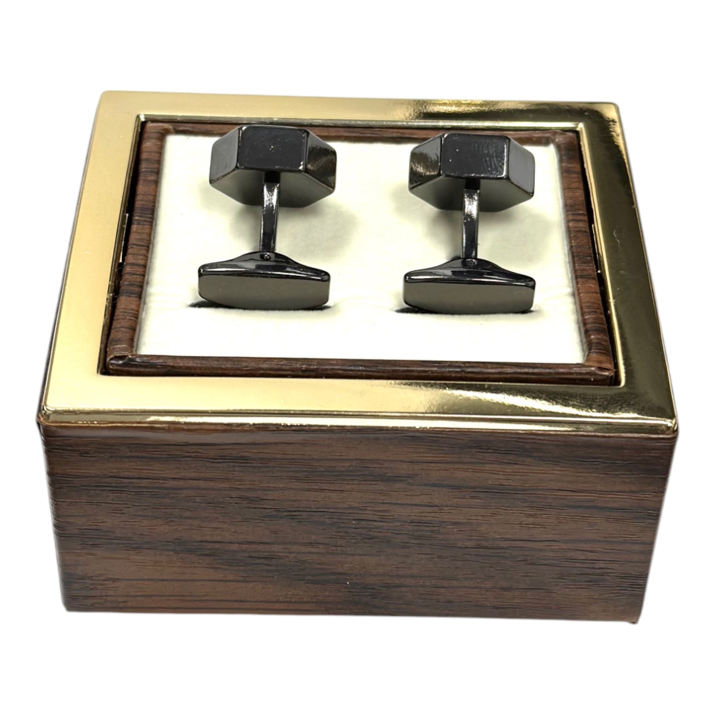 Uniquely Shaped Chrome and Navy Blue Interior  - Istanbul Fashion Cufflinks - 51