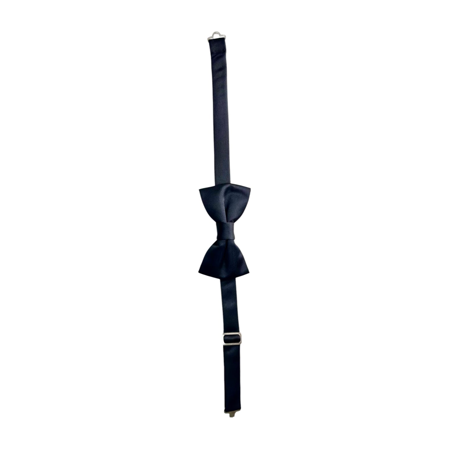 Black Bow Tie with Adjustable Strap-Reversible  Mat Fabric