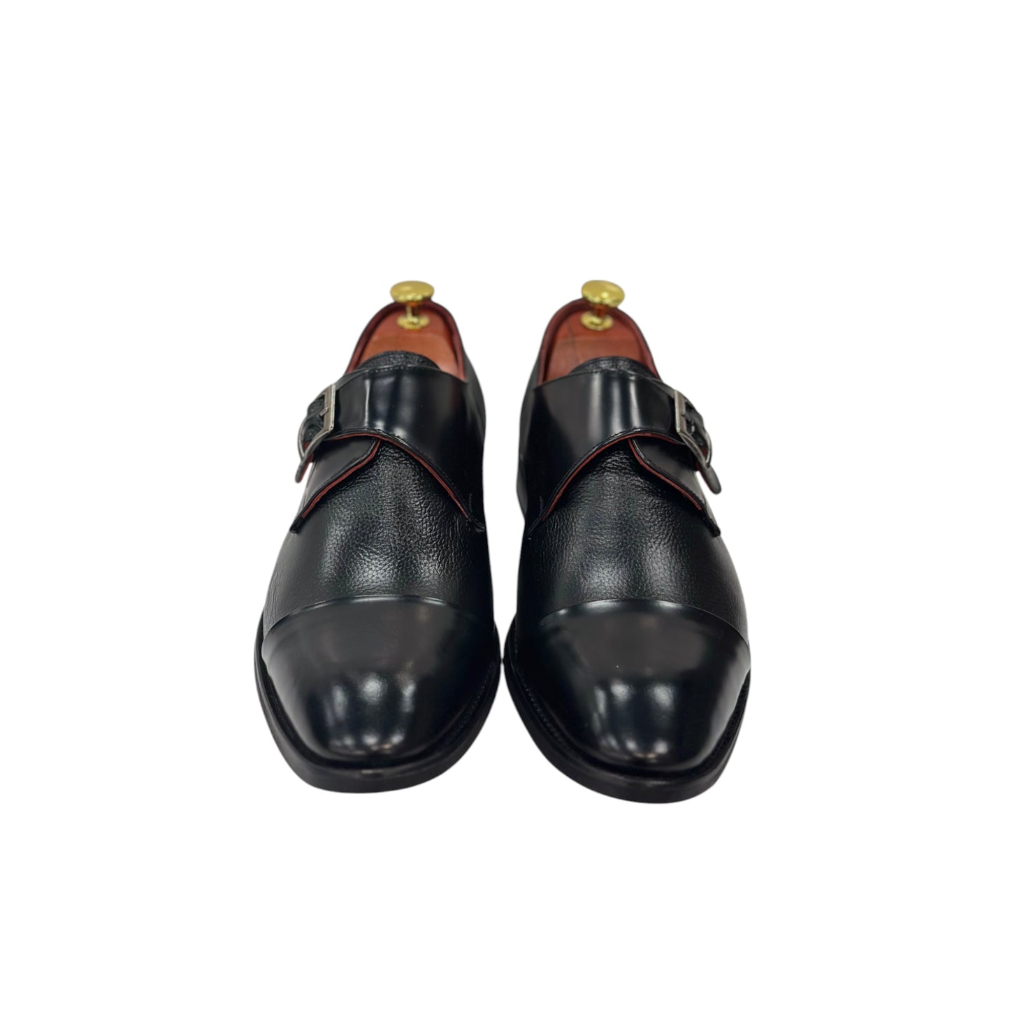 Black Istanbul Fashion by Raad Red Bottom Mat Shoes With Unique Detailed side Buckle-3052